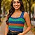 Cropped Tricot Regata Feminina Decote Quadrado Listrado - Imagem 16