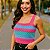 Cropped Tricot Regata Feminina Decote Quadrado Listrado - Imagem 5