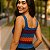 Cropped Tricot Regata Feminina Decote Quadrado Listrado - Imagem 13