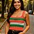 Cropped Tricot Regata Feminina Decote Quadrado Listrado - Imagem 17