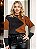 Blusa de Tricô Feminina Manga Longa Tricolor Intarsia - Imagem 6