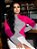 Blusa de Tricô Feminina Manga Longa Tricolor Intarsia - Imagem 2