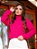 Blusa de Tricô Feminina Gola Alta com Detalhes em Ponto Manga Longa - Imagem 2