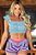 Conjunto Cropped e Short em Tricô Curto com Gola Aberta e Alça Babada - Imagem 3