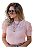 Blusa de Tricô Feminina Manga Curta Gola Alta - Tricot Básico Casual Versátil - Imagem 5
