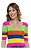 Cropped Tricot Modal Manga Curta Listrado V Neck - Conforto e Estilo no Verão - Imagem 2