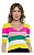 Cropped Tricot Modal Manga Curta Listrado V Neck - Conforto e Estilo no Verão - Imagem 13