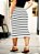 Saia Tricot Modal Midi Tubinho Listrada Feminina - Imagem 7