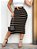 Saia Tricot Modal Midi Tubinho Listrada Feminina - Imagem 3