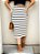 Saia Tricot Modal Midi Tubinho Listrada Feminina - Imagem 5