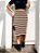 Saia Tricot Modal Midi Tubinho Listrada Feminina - Imagem 9