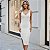 Vestido Midi Tricot Canelado Lurex Com Fenda Brilhante - Imagem 10