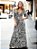 Vestido Longo Viscolycra Decotado Arabesco Cinza - Imagem 3