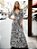 Vestido Longo Viscolycra Decotado Arabesco Cinza - Imagem 2