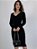 Vestido Midi Tricot Canelado Manga Longa Gola V - Imagem 2
