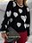 Blusa de Tricô Manga Longa Estampada Corações Feminina - Imagem 2