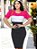 Vestido Midi Tricô Tricolor Princesa Manga Curta Evangélico - Imagem 5