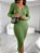 Vestido Midi Tricot Canelado Manga Longa Feminino - Tendência Versátil e Elegante - Imagem 5