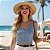 Cropped Regata Feminina Tricot Alça Fina Trancinhas Tendência Verão - Imagem 1