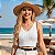 Cropped Regata Feminina Tricot Alça Fina Trancinhas Tendência Verão - Imagem 2