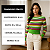 Cropped Tricot Listrado Feminino Decote Canoa Manga Longa - Imagem 5