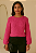 Blusa Suéter Tricot Feminina Manga Longa Transpassada Gola Joia - Imagem 6