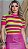 Blusa Tricot Listrada Manga Curta Penélope Gola Joia Inverno Casual - Imagem 3