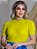 Blusa Tricot Canelado Neon Manga Bufante Básica - Imagem 3