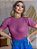 Blusa Tricot Canelado Neon Manga Bufante Básica - Imagem 6