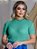 Blusa Tricot Canelado Neon Manga Bufante Básica - Imagem 2