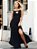 Vestido Longo Viscolycra com Decote Gota, Tule e Fenda Lateral - Imagem 3