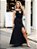 Vestido Longo Viscolycra com Decote Gota, Tule e Fenda Lateral - Imagem 2