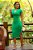 Vestido Midi Canelado Verde Feminino com Decote V e Manga Curta - Imagem 2