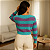 Blusa de Tricô Feminina Manga Longa Gola V Listrada - Imagem 15