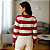 Blusa de Tricô Feminina Manga Longa Gola V Listrada - Imagem 16