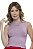 Cropped Tricot Modal Losango Vazado Alça Feminino Verão - Imagem 2