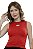 Cropped Tricot Modal Losango Vazado Alça Feminino Verão - Imagem 9