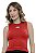 Cropped Tricot Modal Losango Vazado Alça Feminino Verão - Imagem 18