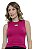 Cropped Tricot Modal Losango Vazado Alça Feminino Verão - Imagem 4