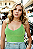 Cropped Tricot Modal Feminino Liso Gola V - Imagem 1