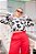 Blusa Tricot Gola Alta Duo Print Manga Longa - Imagem 1
