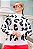 Blusa Tricot Gola Alta Duo Print Manga Longa - Imagem 5