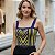 Cropped Tricot Feminino Detalhe Listra em V Decote - Imagem 2