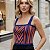 Cropped Tricot Feminino Detalhe Listra em V Decote - Imagem 3
