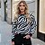 Blusa Tricot Manga Longa Zebra - Estilo Animal Print Ousado para o Inverno - Imagem 2