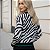 Blusa Tricot Manga Longa Zebra - Estilo Animal Print Ousado para o Inverno - Imagem 5