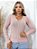Blusa Feminina de Tricô Gola V Manga Longa Básica Inverno Tricot - Imagem 3