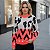 Blusa Tricô Feminina Manga Longa Estampada Bicolor com Símbolos - Imagem 1