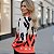 Blusa Tricô Feminina Manga Longa Estampada Bicolor com Símbolos - Imagem 3