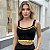Cropped Tricot Modal Feminino Vazado com Uma Listra - Imagem 3